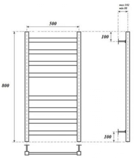 Полотенцесушитель водяной Point Меркурий PN83158B 50x80см чёрный